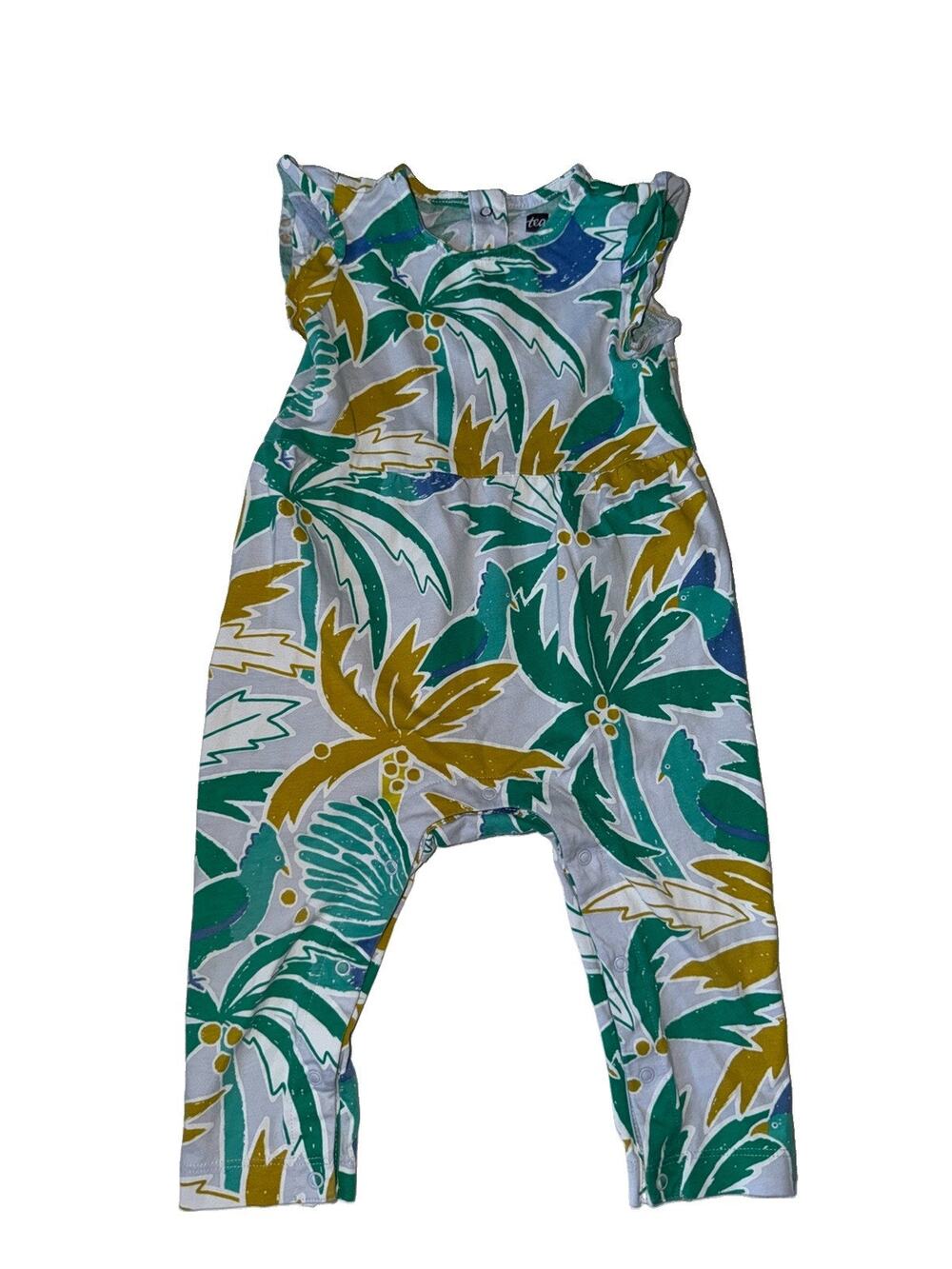 Tea Collection Girls Tropical Romper 9-12 Months